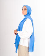 Natural Chiffon scarf-Sapphire