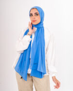 Natural Chiffon scarf-Sapphire