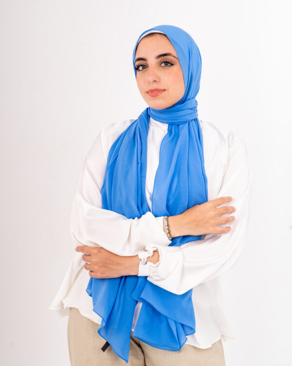 Natural Chiffon scarf-Sapphire