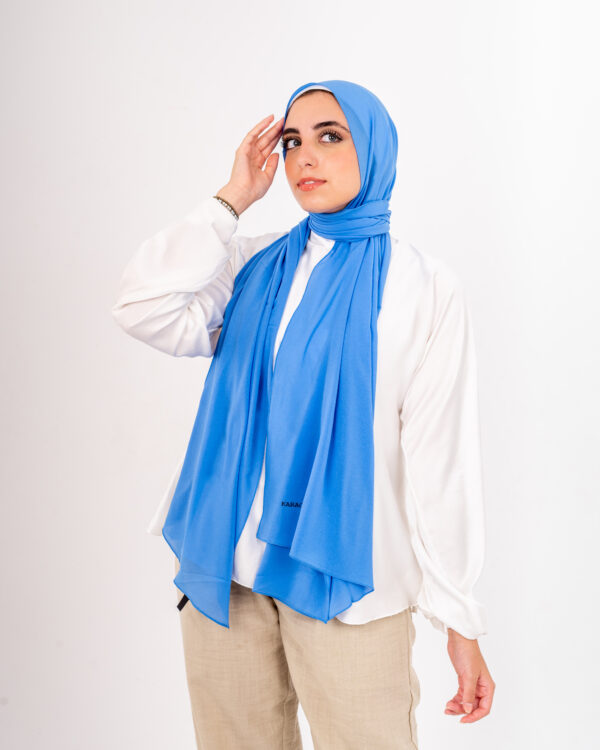 Natural Chiffon scarf-Sapphire
