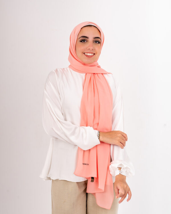 Natural Chiffon scarf-Light Salmon