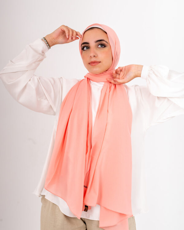 Natural Chiffon scarf-Light Salmon