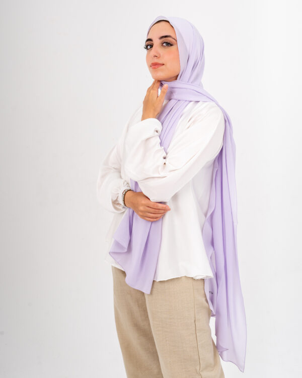Natural Chiffon scarf-Lilac