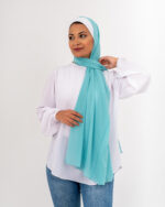 Natural Chiffon scarf-Turquoise