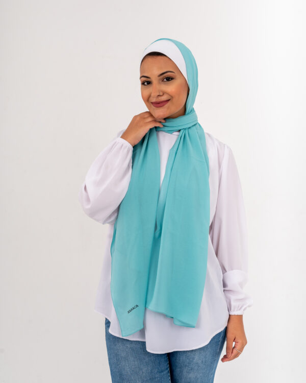 Natural Chiffon scarf-Turquoise