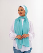 Natural Chiffon scarf-Turquoise