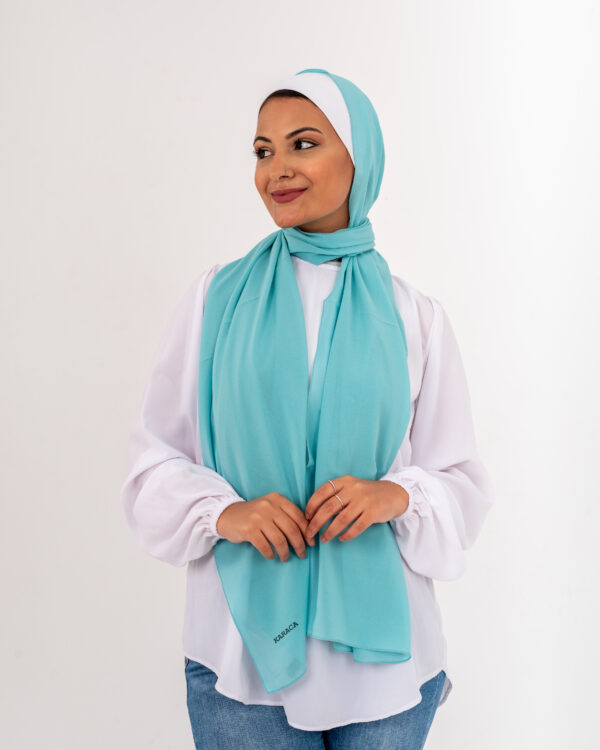 Natural Chiffon scarf-Turquoise