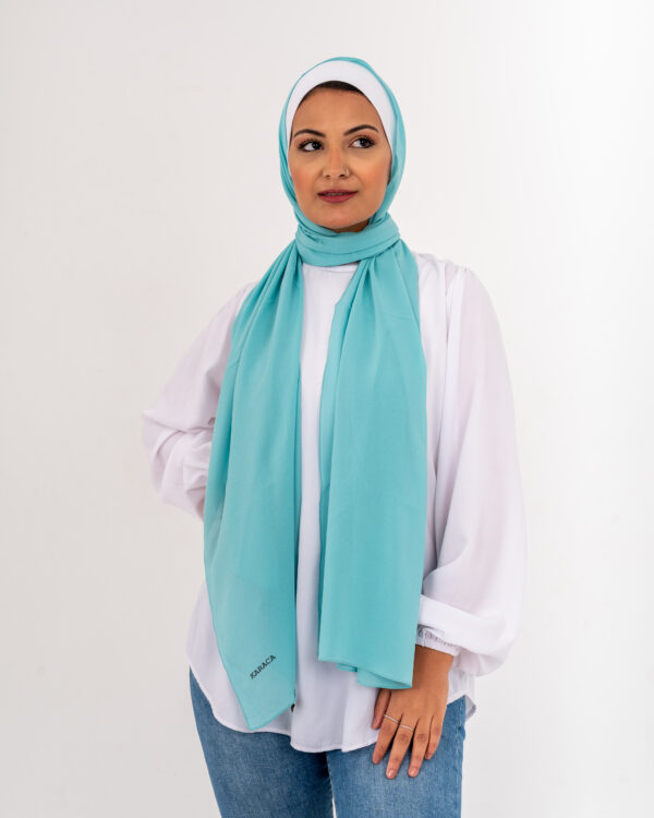 Natural Chiffon scarf-Turquoise