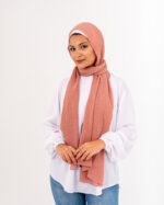 Crinkled Cotton Salmon scarf