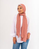 Crinkled Cotton Salmon scarf