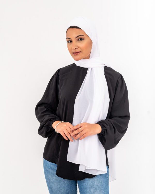 Natural Chiffon White scarf