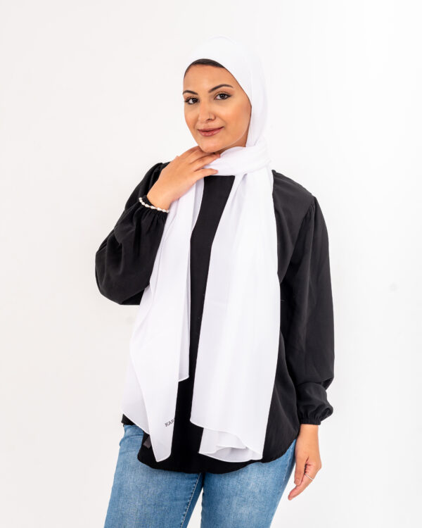 Natural Chiffon White scarf