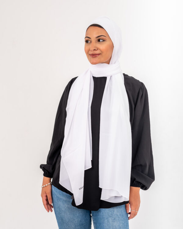 Natural Chiffon White scarf
