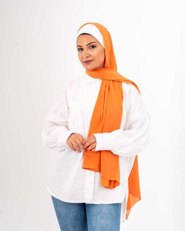 Natural Chiffon scarf-Carrot