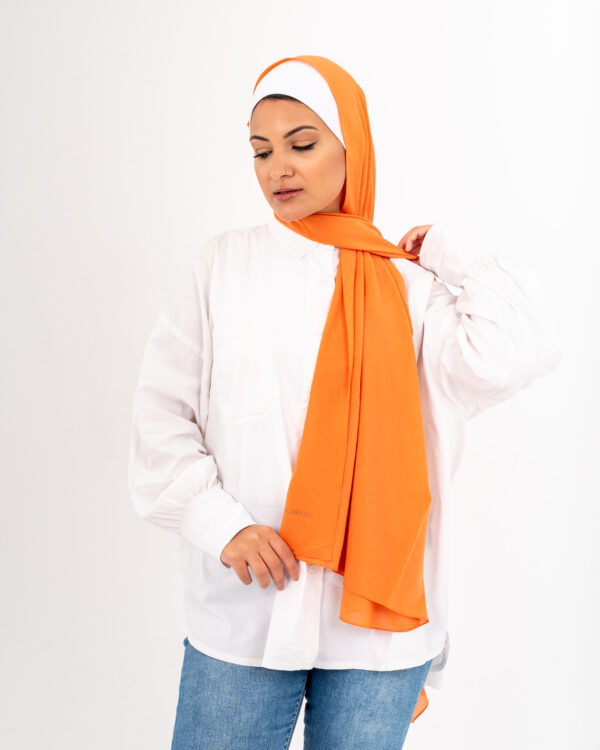 Natural Chiffon scarf-Carrot