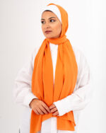 Natural Chiffon scarf-Carrot