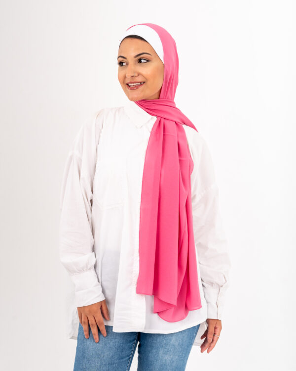 Natural Chiffon scarf-Fuschia