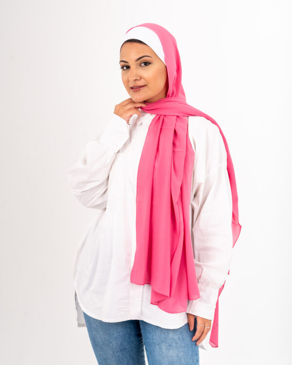 Natural Chiffon scarf-Fuschia