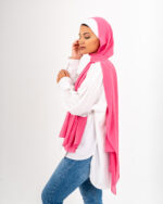 Natural Chiffon scarf-Fuschia