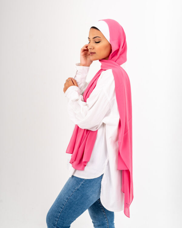 Natural Chiffon scarf-Fuschia