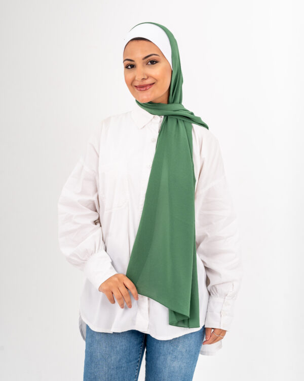 Natural Chiffon scarf-Green