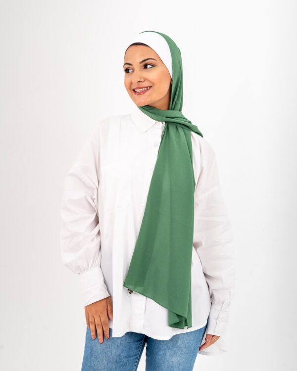 Natural Chiffon scarf-Green