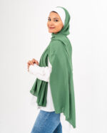 Natural Chiffon scarf-Green