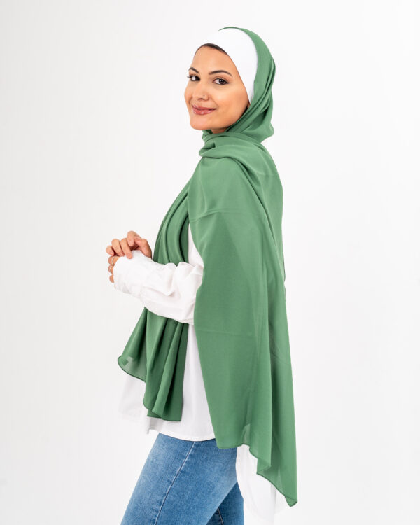 Natural Chiffon scarf-Green