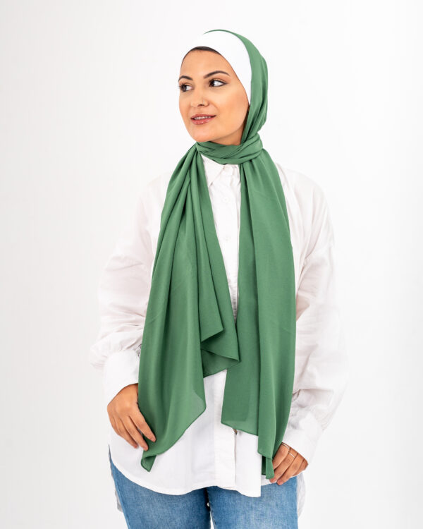 Natural Chiffon scarf-Green