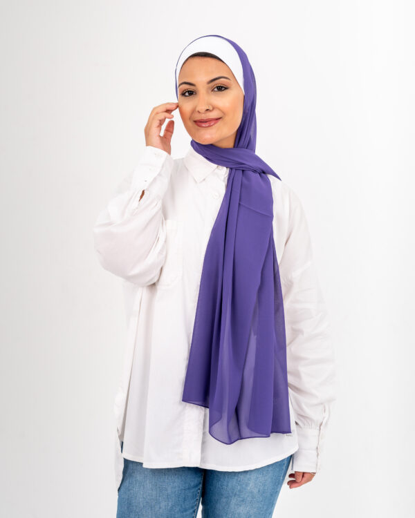 Purple Crep Chiffon Scarf