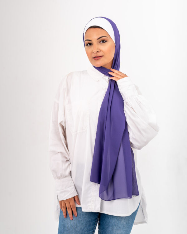 Purple Crep Chiffon Scarf