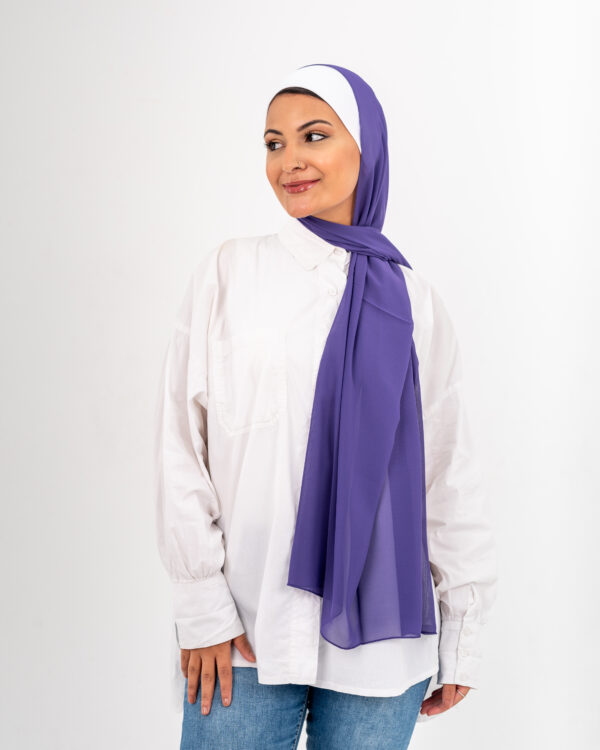 Purple Crep Chiffon Scarf