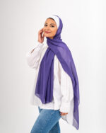 Purple Crep Chiffon Scarf