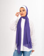 Purple Crep Chiffon Scarf