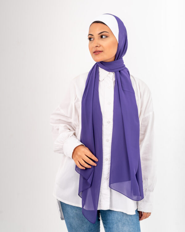 Purple Crep Chiffon Scarf