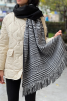 Double sided soft wool shawl Black