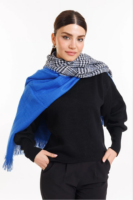 Double sided soft wool shawl Blue