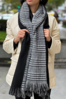 Double sided soft wool shawl Black