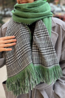 Double sided soft wool shawl Light Green