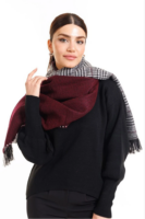 Double sided soft wool shawl Bordo