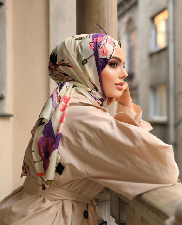 Elegant Flory Iranian Silk Scarf ALIRS-08