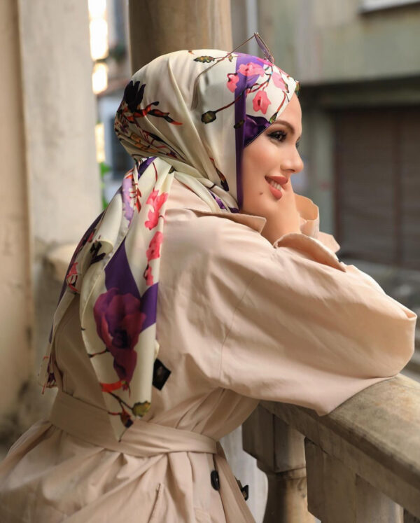 Elegant Flory Iranian Silk Scarf ALIRS-08