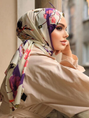 Elegant Flory Iranian Silk Scarf ALIRS-08