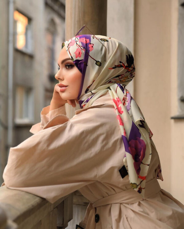 Elegant Flory Iranian Silk Scarf ALIRS-08