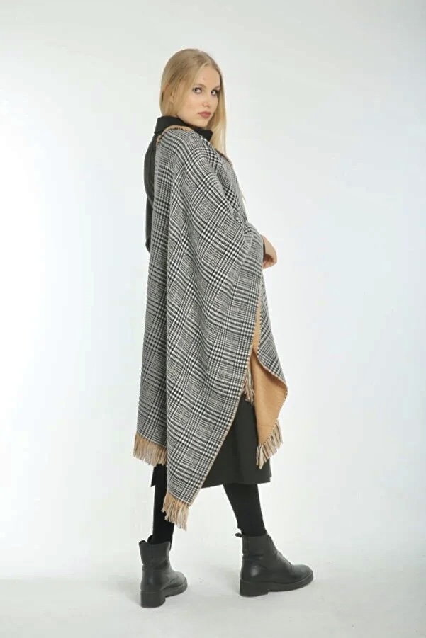 Double sided soft wool winter shawl Camel