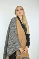 Double sided soft wool winter shawl Camel