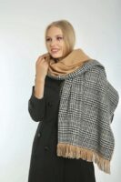 Double sided soft wool winter shawl Camel