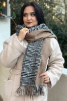 Double sided soft wool winter shawl Coffee