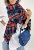 Double sided soft wool shawl