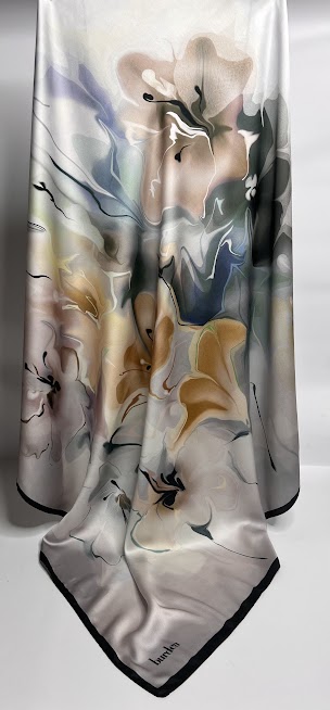 Flory patterned satin scarf BRSP2-01